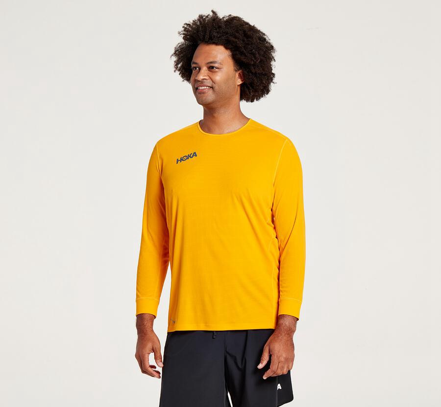 Haut Hoka One One Performance 3/4 Sleeve Homme - Jaune - ZPC-163859